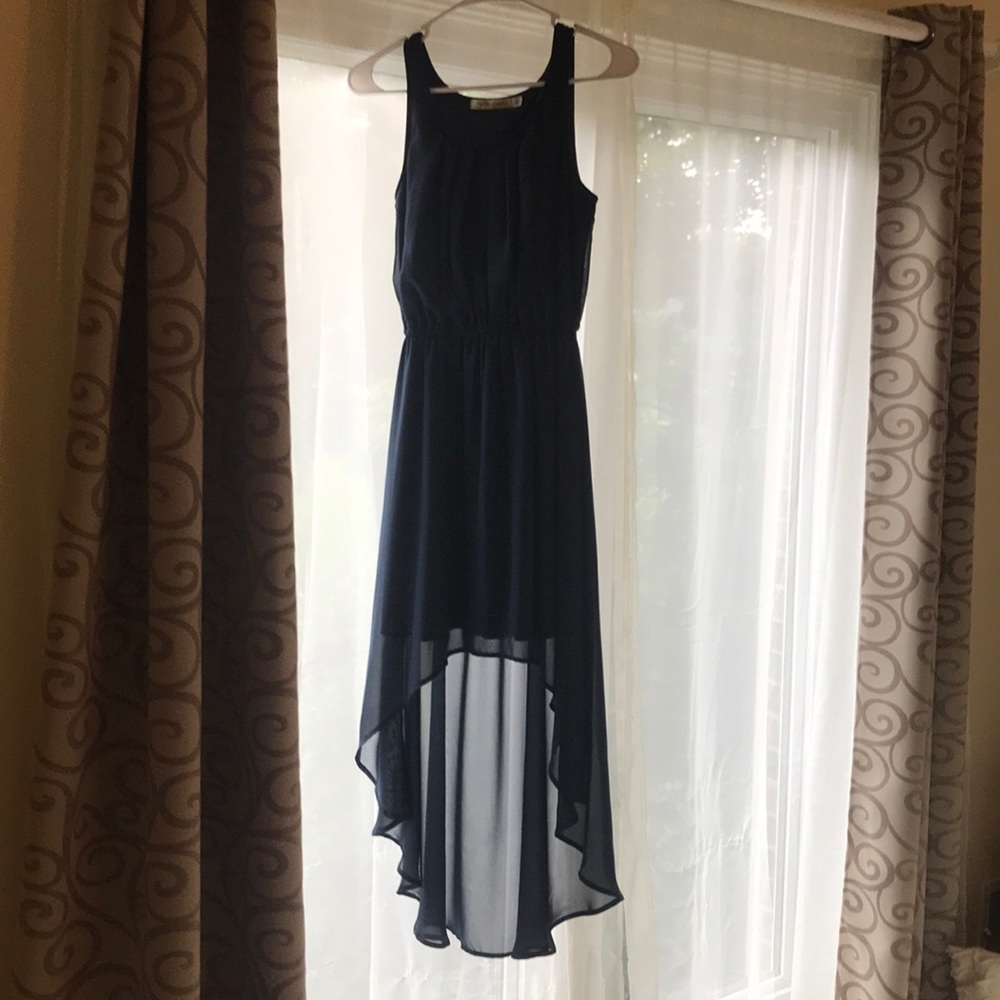 Navy high low dress